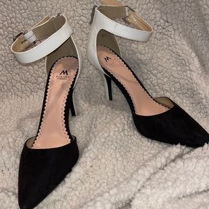 Black and white heels